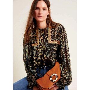 🔥Anthropologie x Blank London Animal Print Blouse | Size S | EUC 🐆